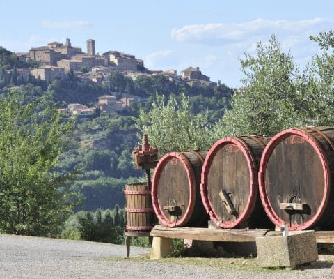 Montepulciano, a beautiful Tuscan town known for its Vino Nobile