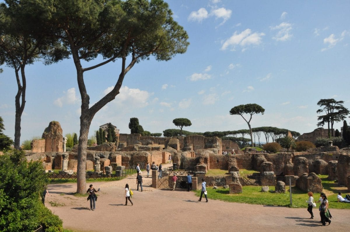 Tiberius, Caligula, and Nero all lived here on the Palatine in the Roman empire
