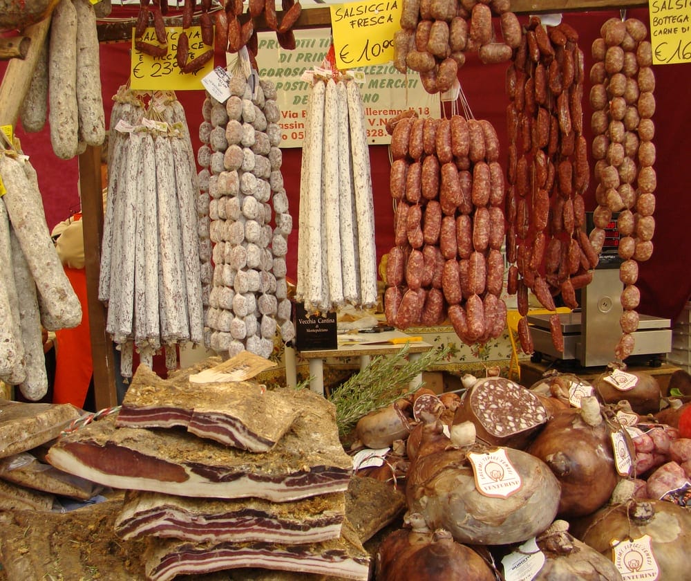 A meat market in Italy It can be tough to be vegan or vegetarian in Italy