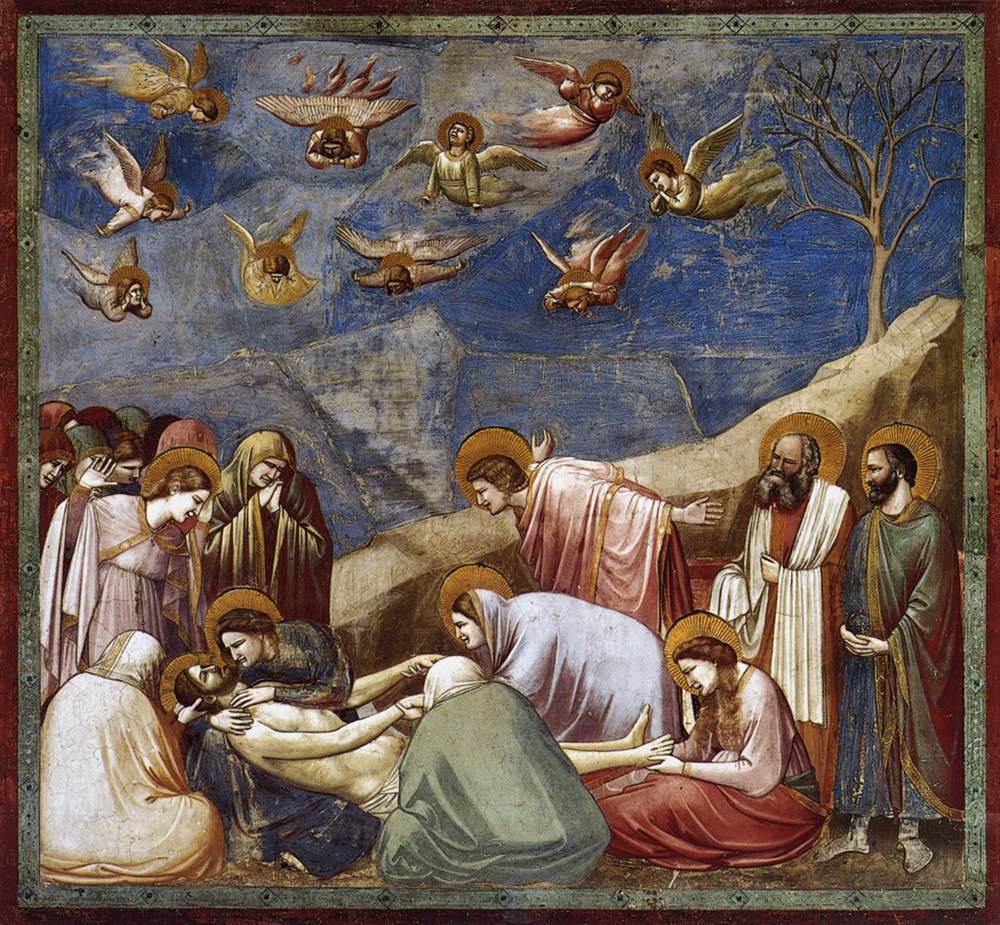 One of Giotto's most famous frescoes in the Scrovegni Chapel of Padua