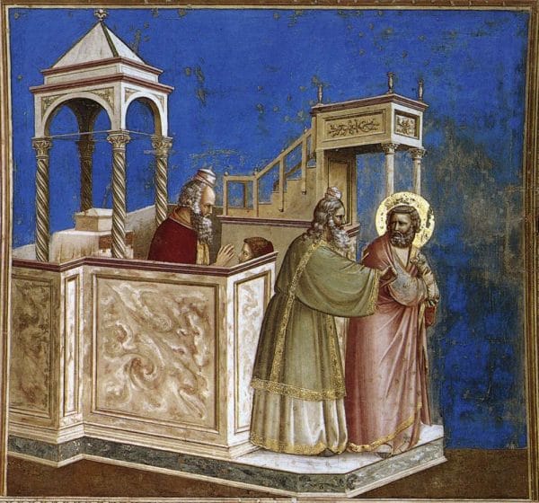 Expulsion from the Temple, in the Arena Chapel in Padua, Italy