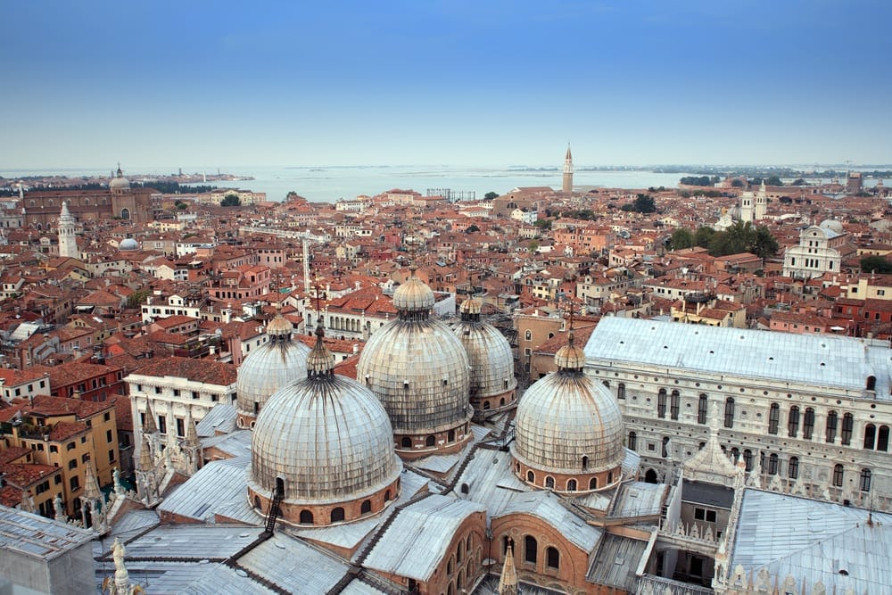 Aerial view of the city of Venice