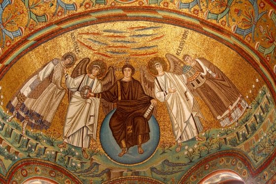 Beautiful mosaic in Ravenna, Italy Byzantine mosaic at San Vitale