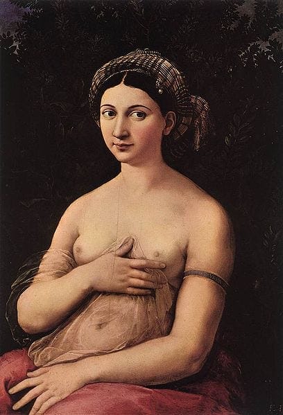 A likely image of Raphael's lover, "La Fornarina," who is also buried in Rome's Pantheon