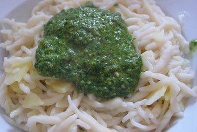 How it should be: pesto alla genovese on trofie pasta