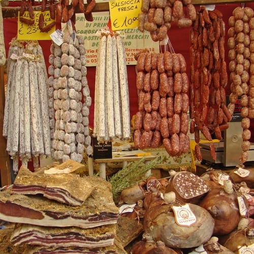 Local delicacies for sale at Florence Christmas Market