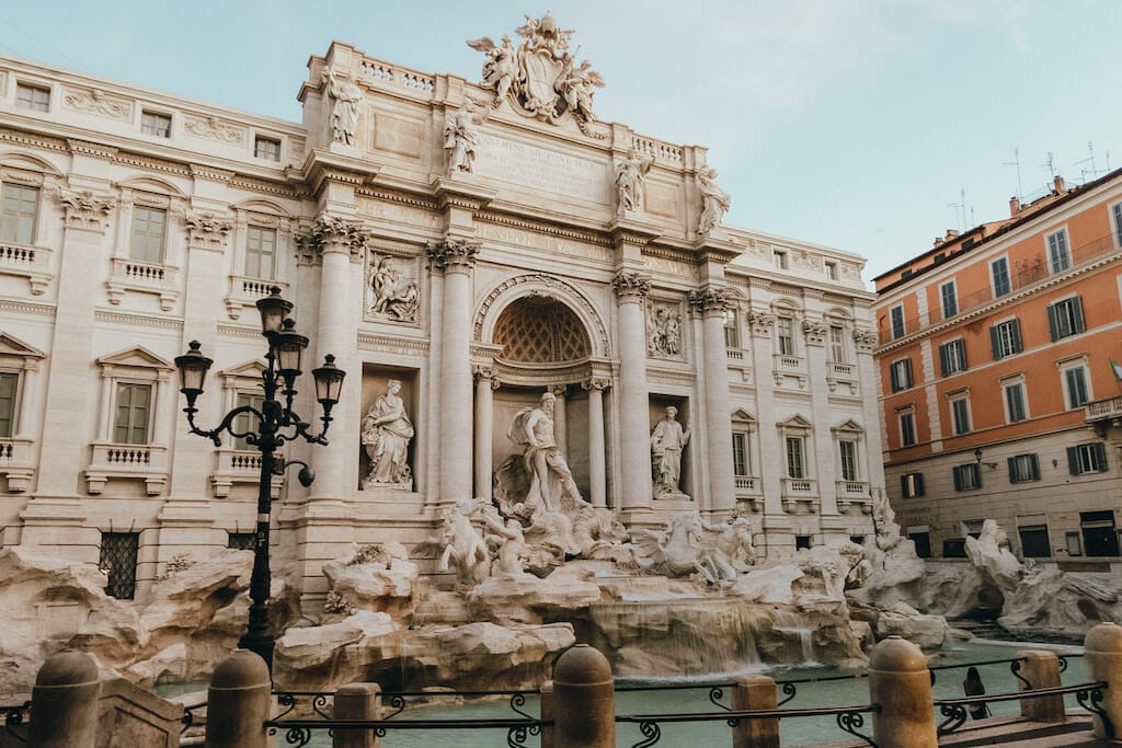 The Trevi Fountain in Rome during the day