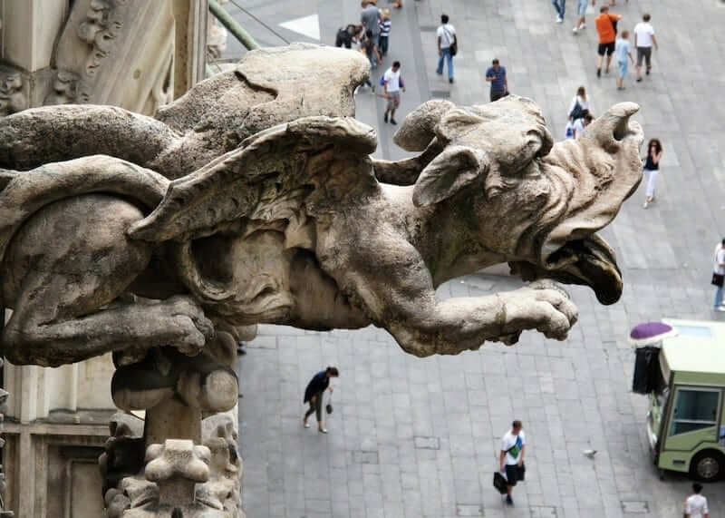 With 135 gargoyles, each one is a reminder of the many hands that helped create Milan Duomo. Photo by schizoform (flickr)