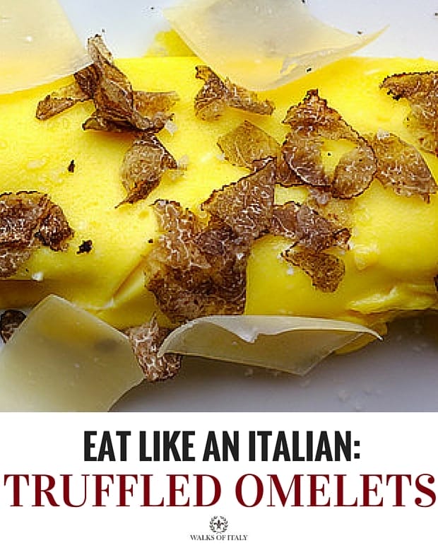 A scrumptious truffled omelet, like this one, is one of Italy's best Fall foods. Find out the rest int he Walks of Italy list!