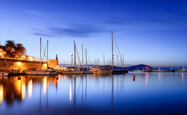 Sailing in Sardinia means catching evening views like this one! Photo by Alessandro Caproni