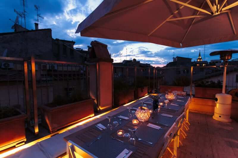 Cooking class in Rome: Roof top terrace 