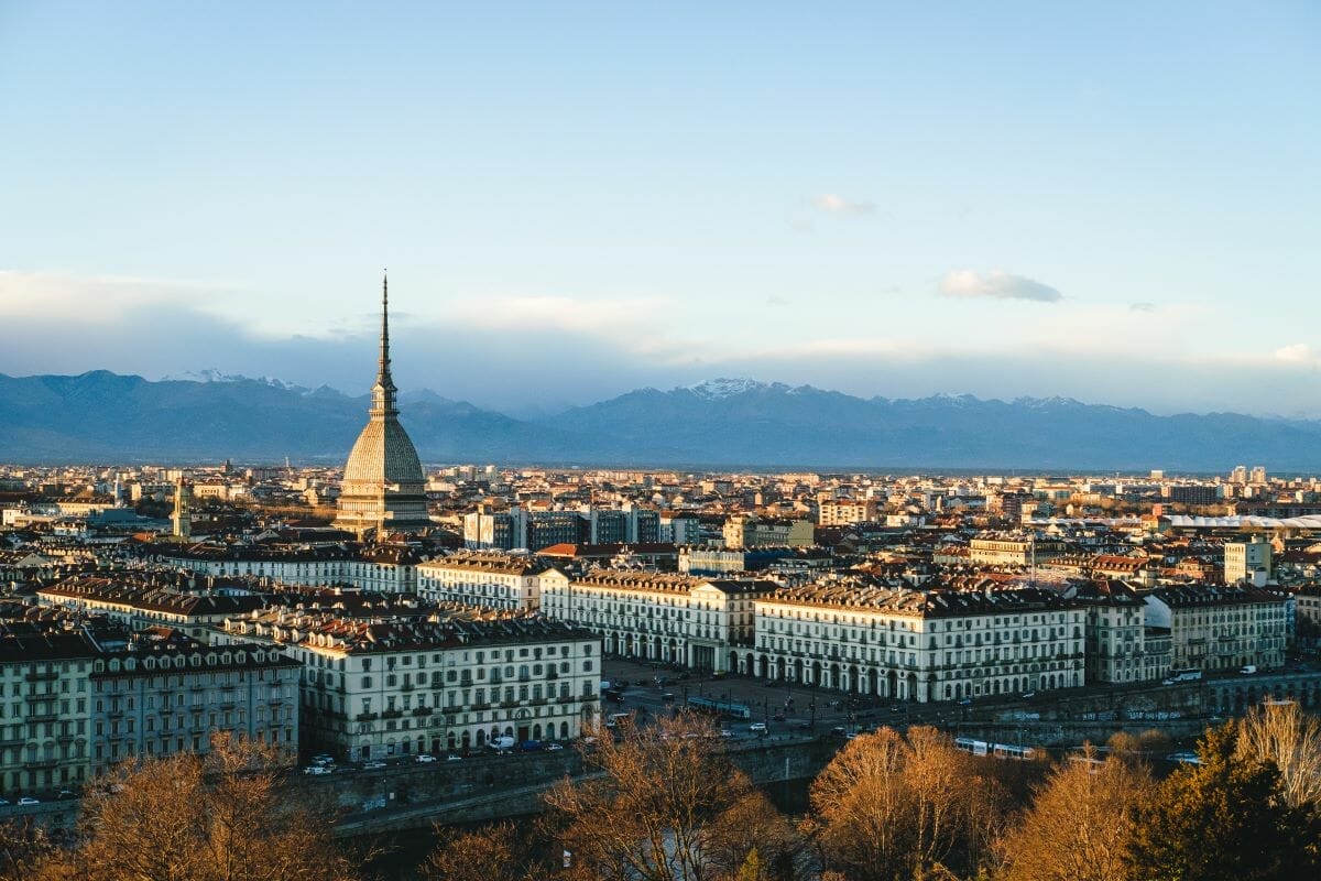An aerial view of Turin, Italy