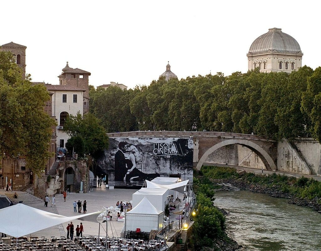 Isola del Cinema on the River Tiber, Rome