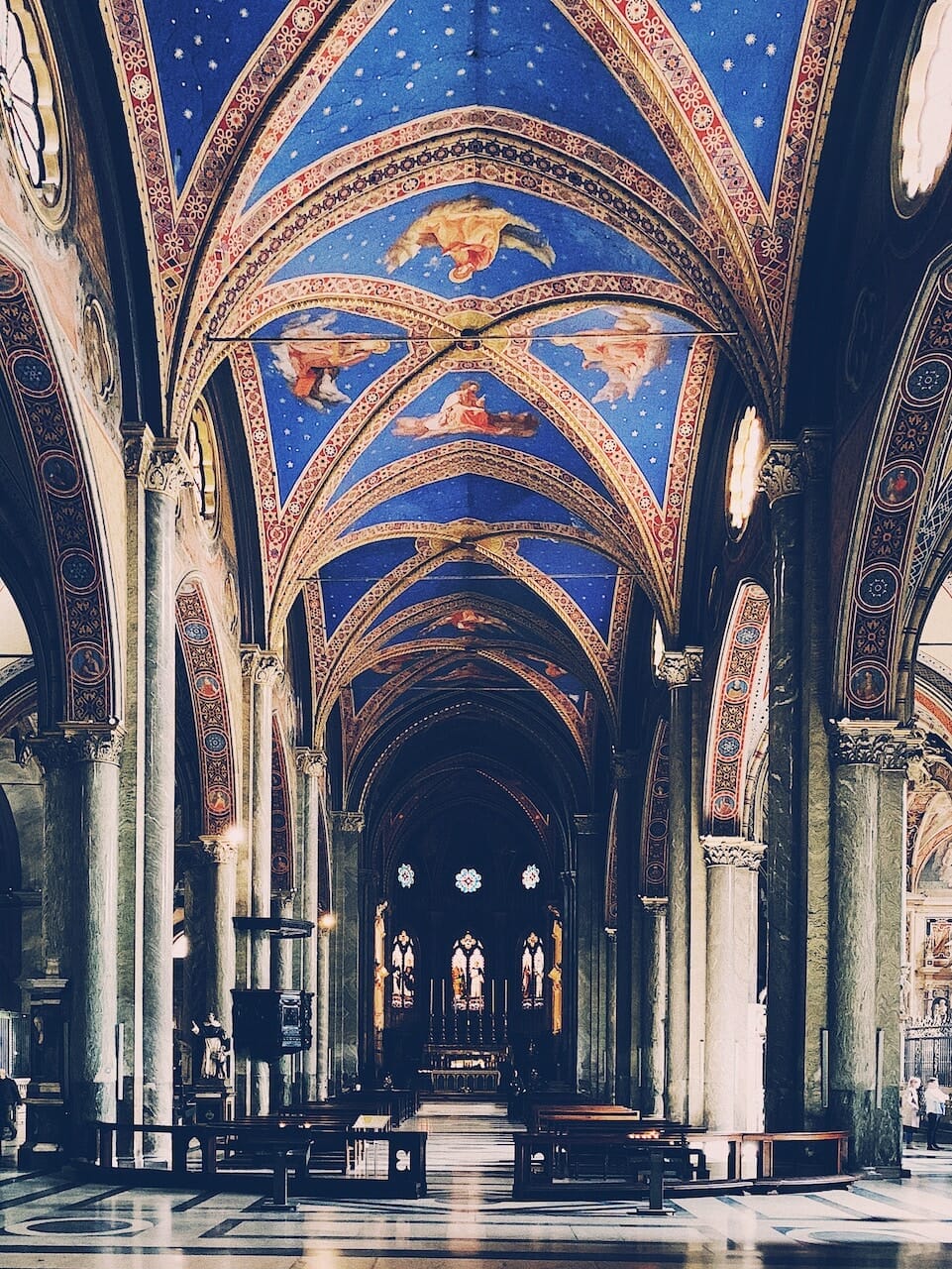 Impressive ceiling of the Roman church Santa Maria sopra Minerva
